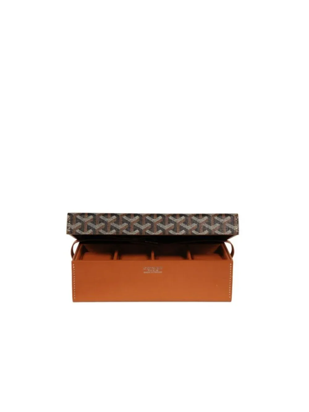Goyard Montre De Voyage Eight Watch Box Black Tan Travel Trunk Case Buckle Strap